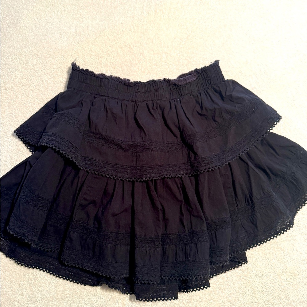 LoveShackFancy Black cotton skirt size S